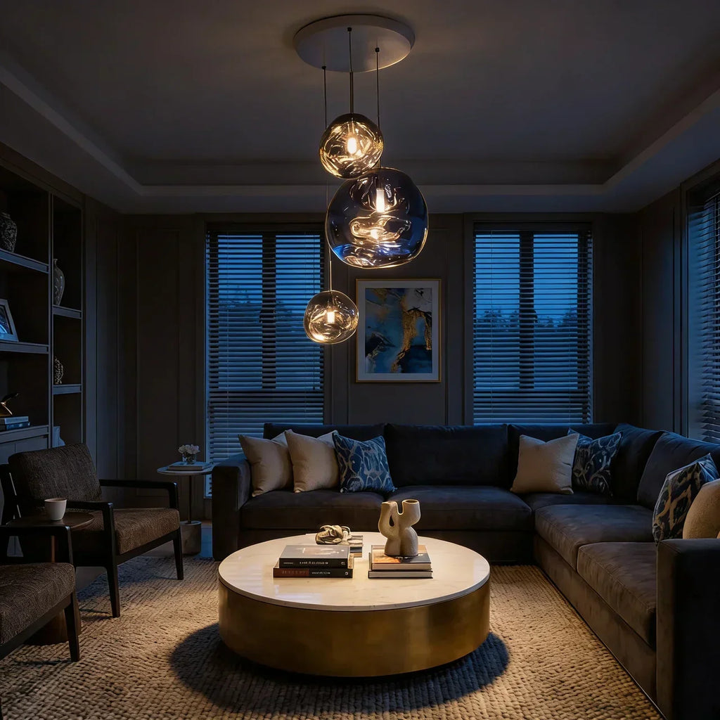 Statement Cluster Pendant Lighting Fixture With Irregular Arrangement For Living Rooms