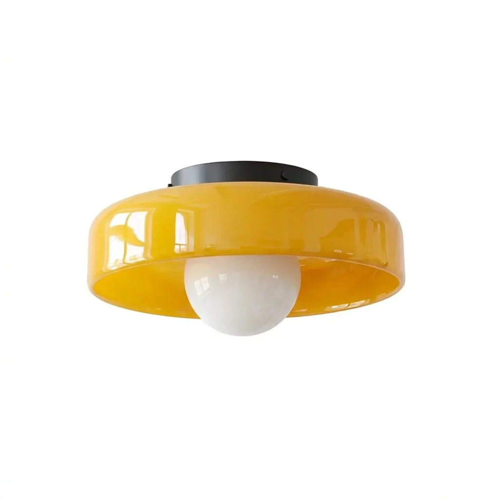 Bauhaus Glass Wall And Ceiling Light For Soft Ambient Illumination And Dual Mounting