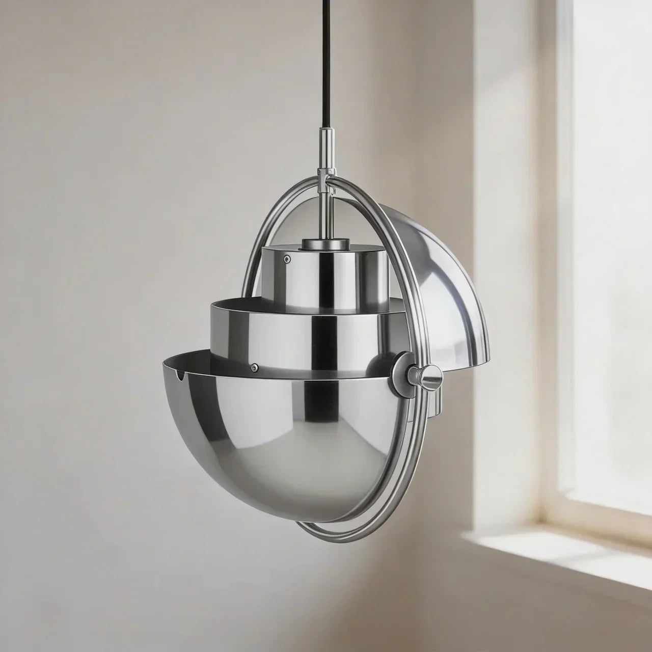 Scandinavian Style Adjustable Pendant Light With Directional Shade For Living Spaces