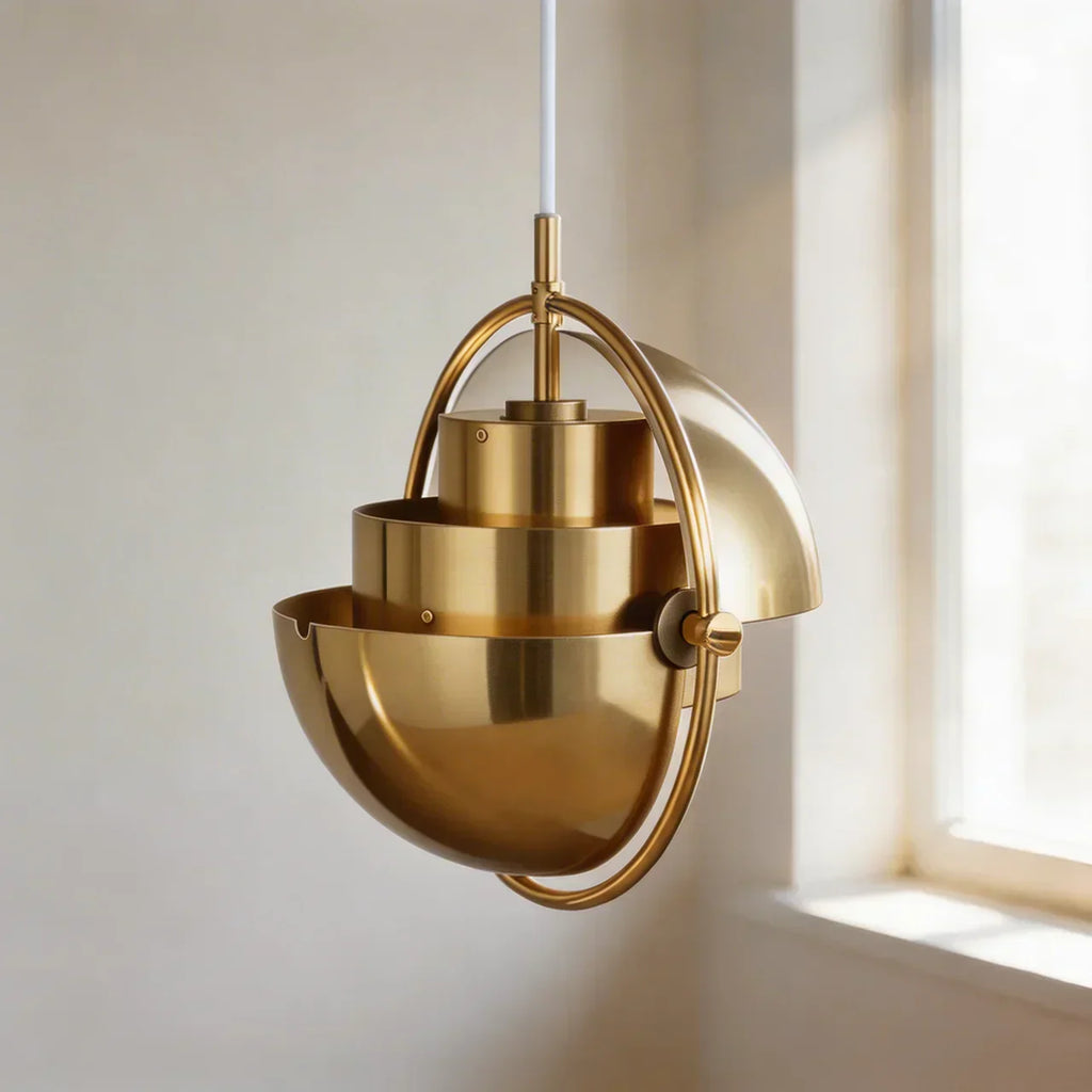 Scandinavian Style Adjustable Pendant Light With Directional Shade For Living Spaces