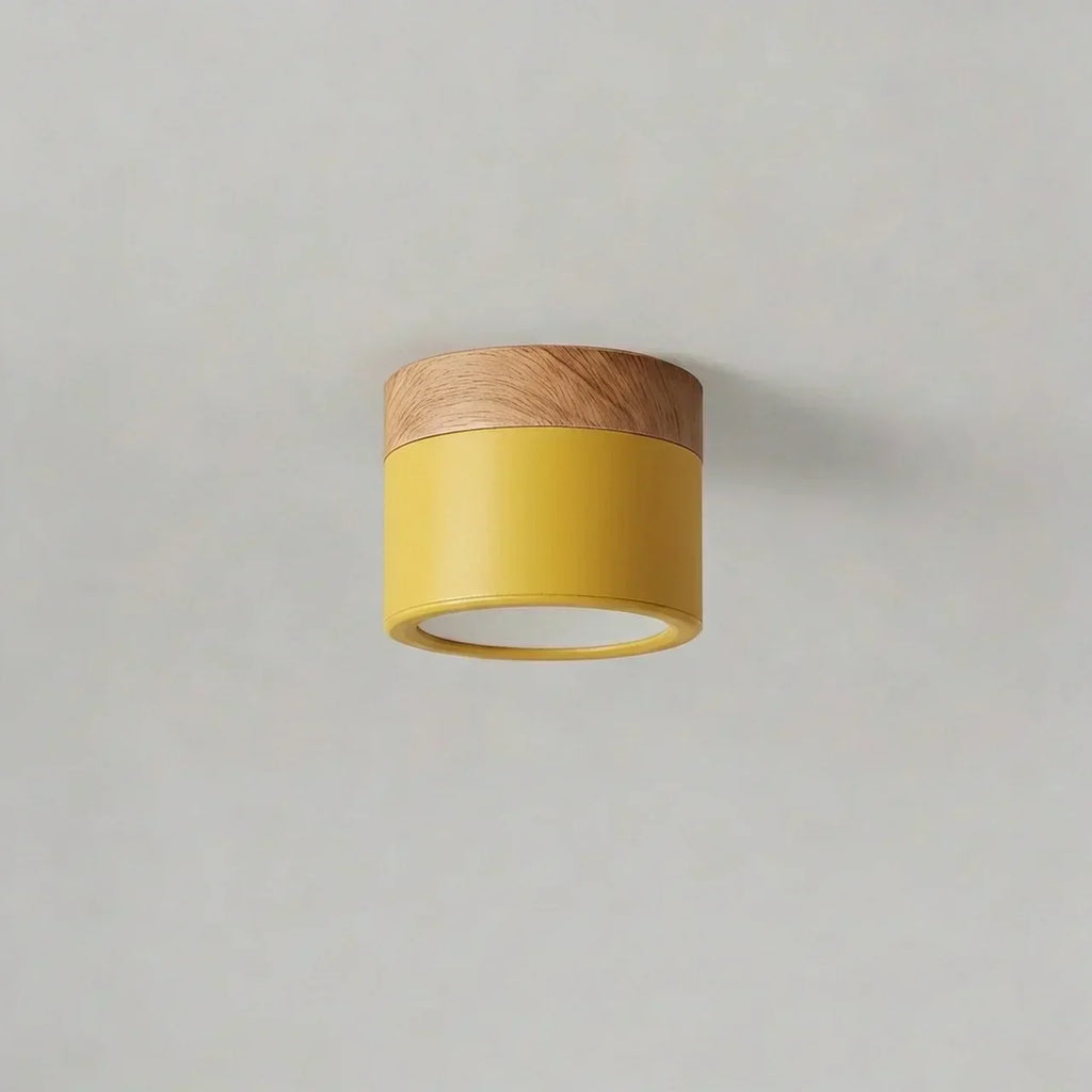 Ceiling Light Fixture Featuring LED In Flush Mount Solid Wood Colour Accent For Modern Homes