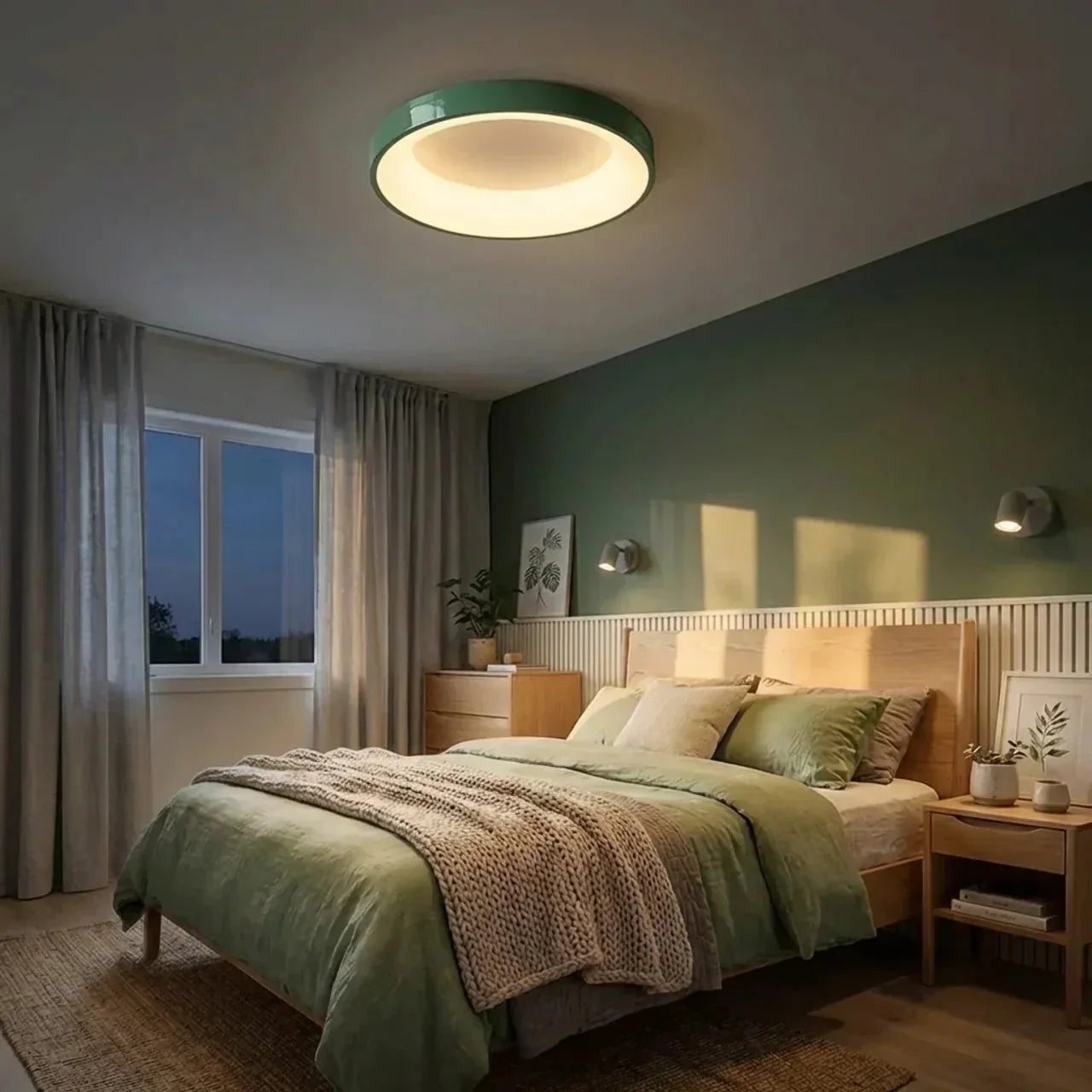 Circular Flush Mount Ceiling Light With Hollow Center And Integrated LED Diffuser
