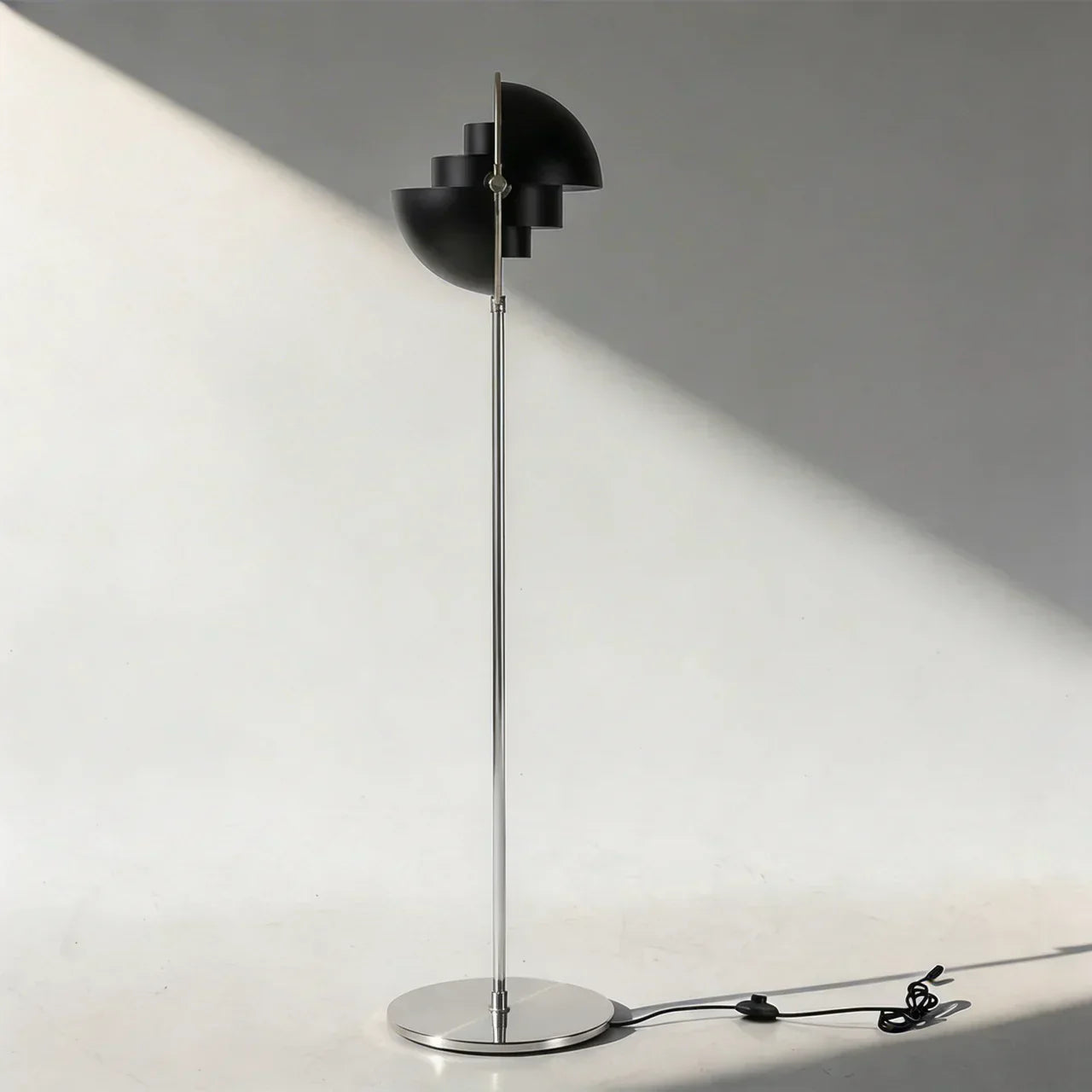 Directional Floor Lamp With Adjustable Shade In Danish Modern Style For Residential Interiors