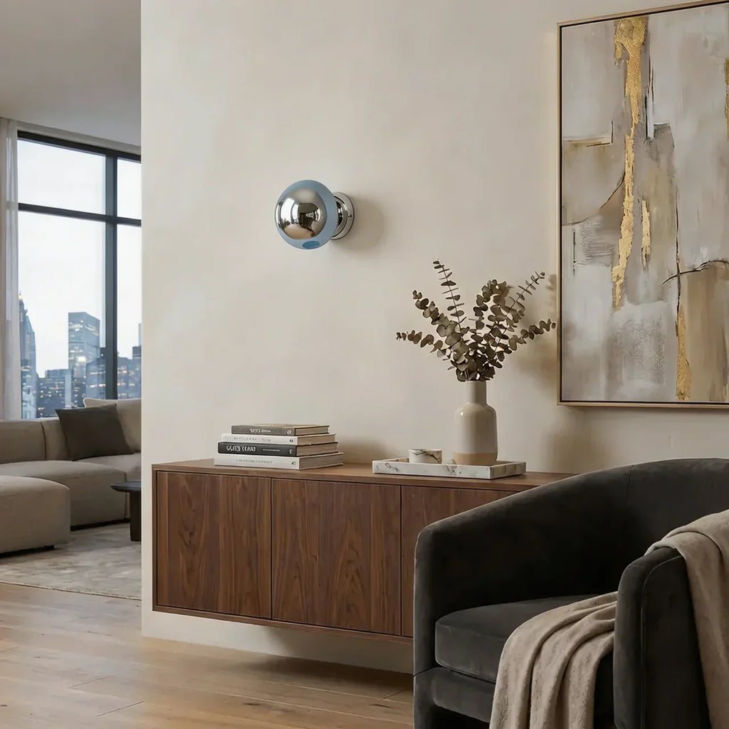 Wall Light With Sculpted Melted Acrylic Shade For Indoor Ambient And Accent Lighting