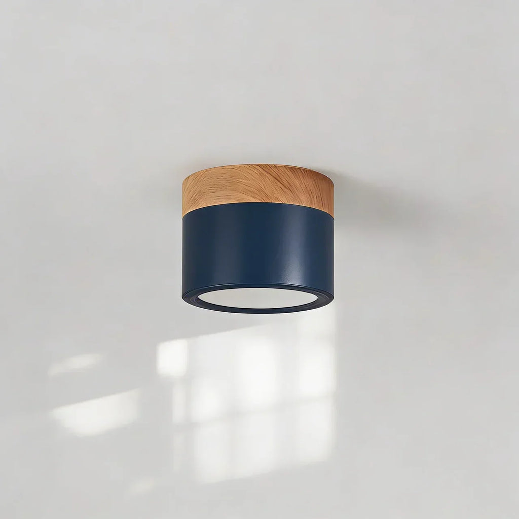 Ceiling Light Fixture Featuring LED In Flush Mount Solid Wood Colour Accent For Modern Homes