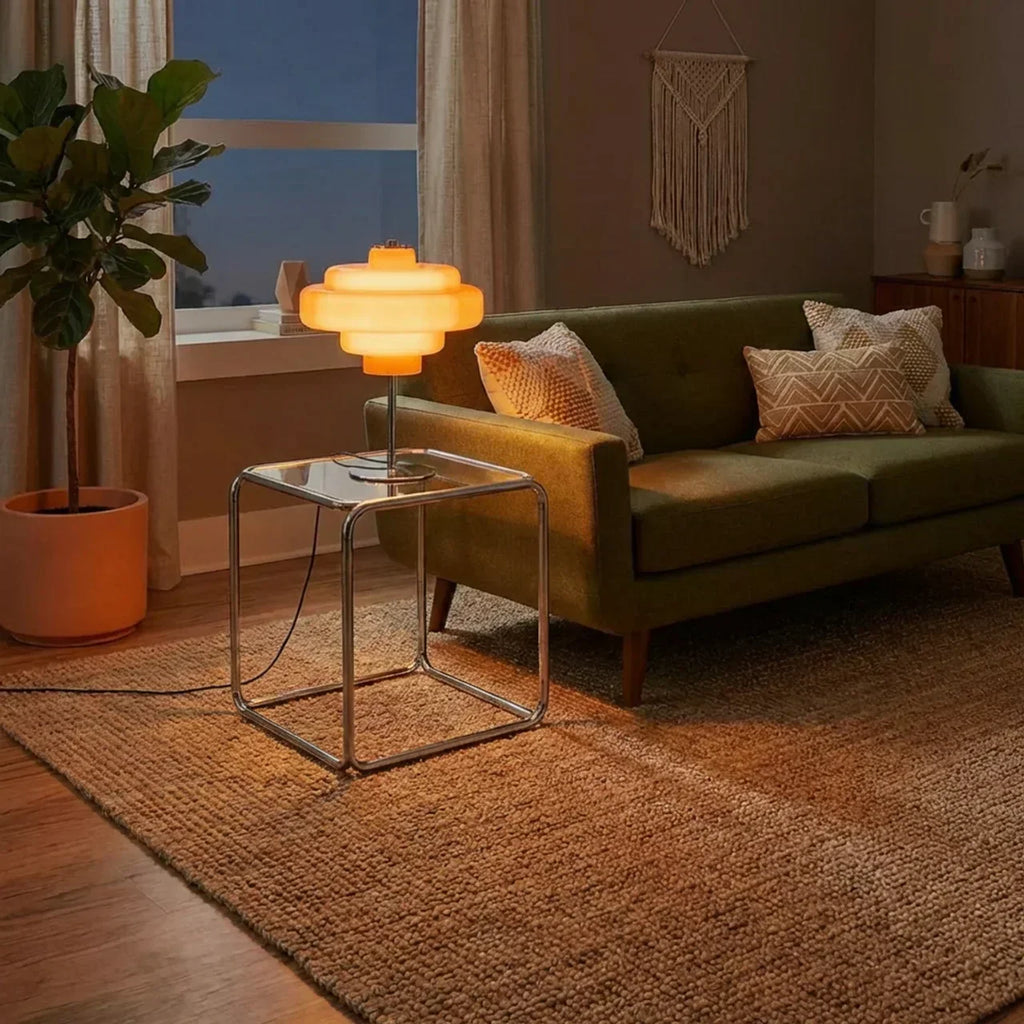 Bauhaus Style Lamp With Coloured Glass Accents For Modern Living Rooms And Hallways