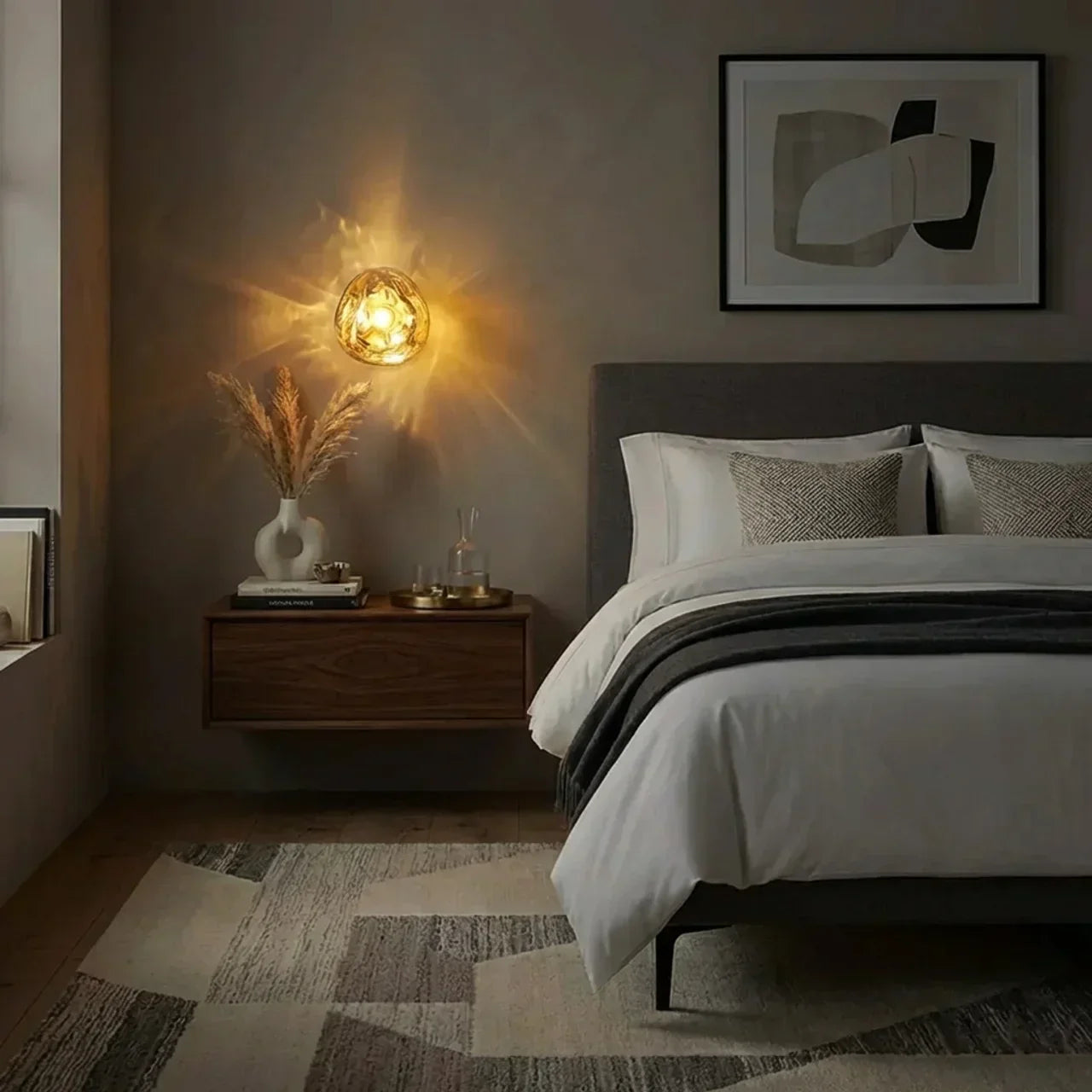 Wall Light With Sculpted Melted Acrylic Shade For Indoor Ambient And Accent Lighting