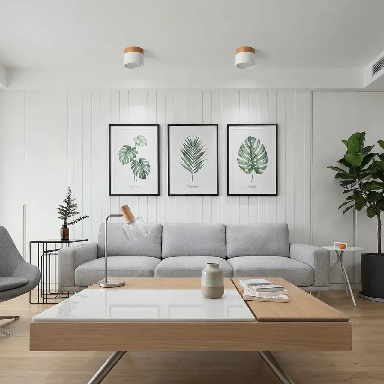 Ceiling Light Fixture Featuring LED In Flush Mount Solid Wood Colour Accent For Modern Homes