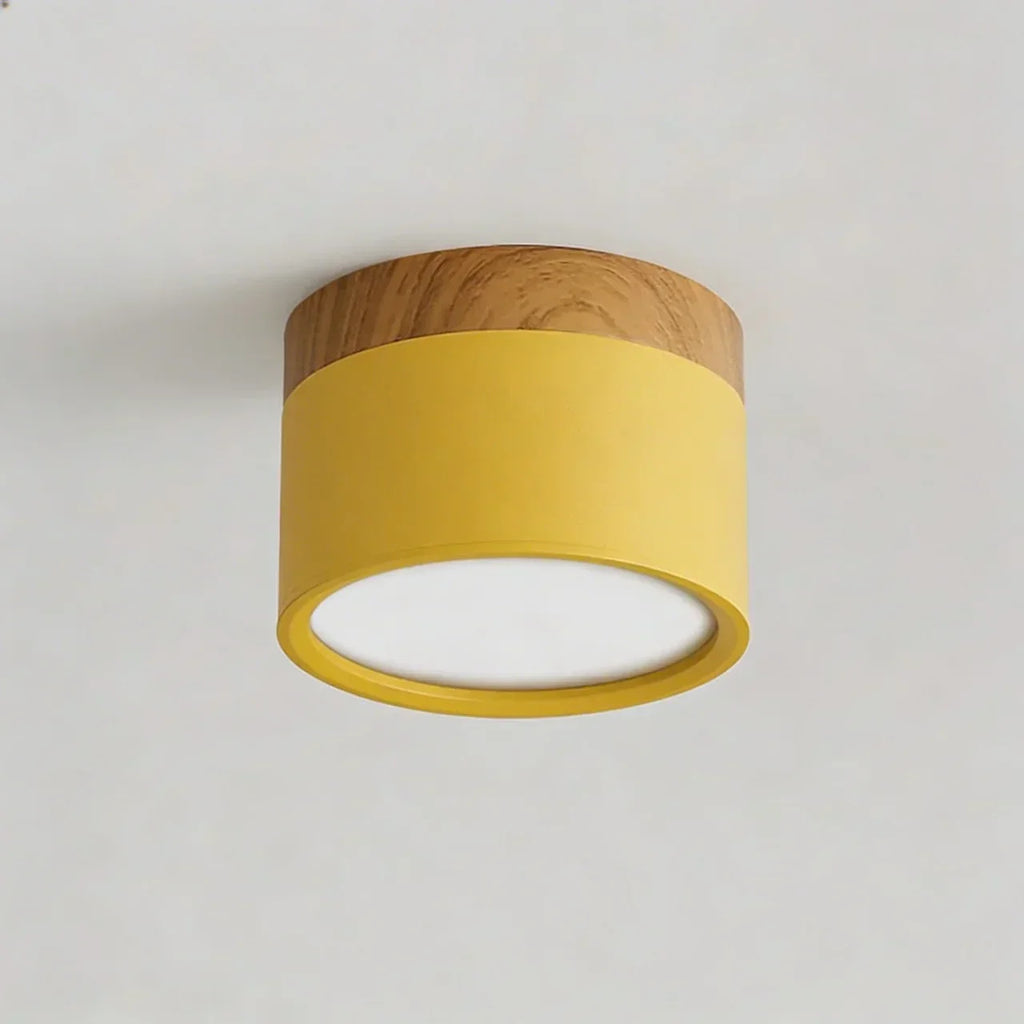 Ceiling Light Fixture Featuring LED In Flush Mount Solid Wood Colour Accent For Modern Homes