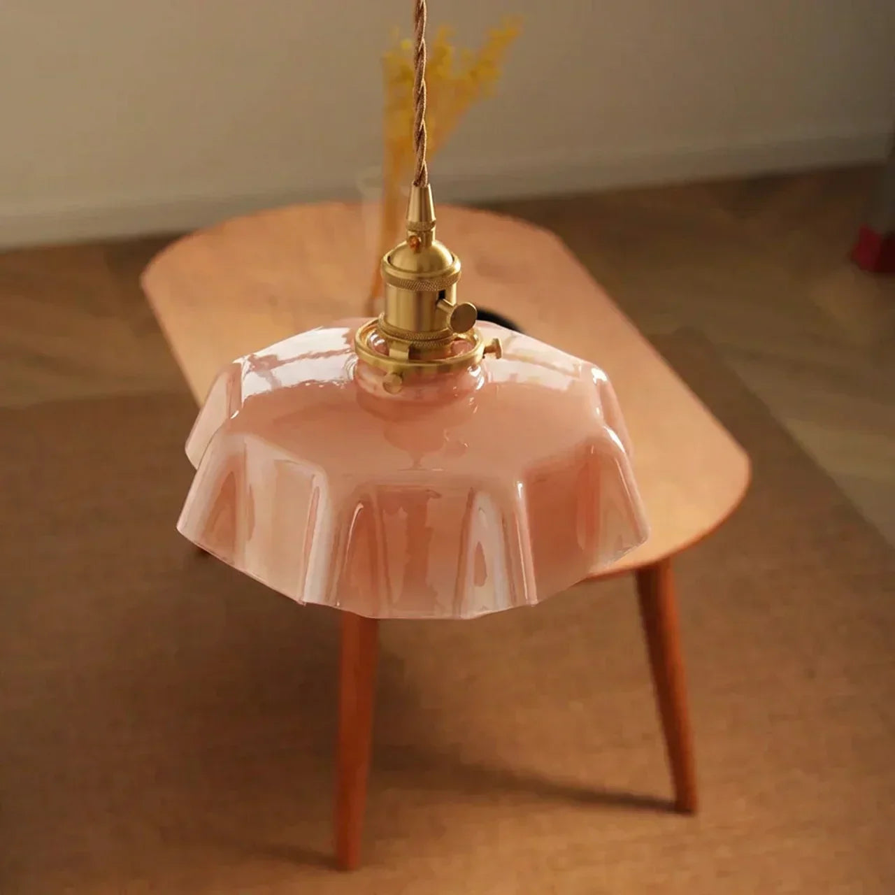 Art Deco Glass Pendant Light With Draped Glass Shade For Elegant Hallway And Living Room Decor