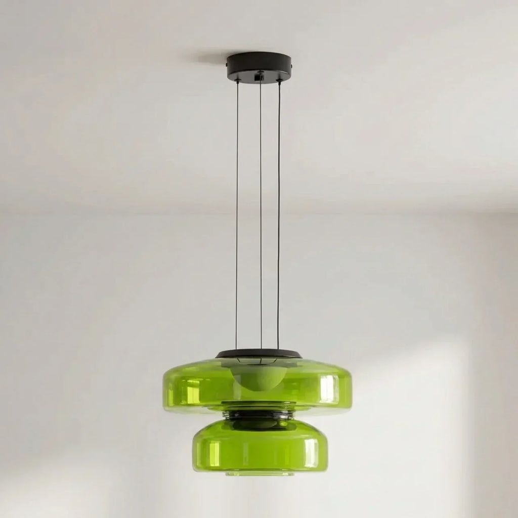 Bauhaus Style Tiered Glass Pendant Light With Integrated Led For Modern Interiors