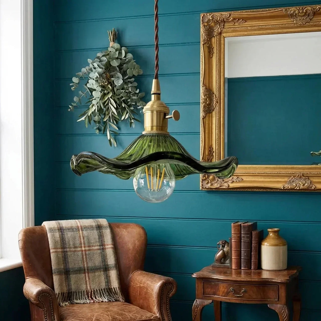 Art Deco Inspired Glass Fixture With Scalloped Edge Ceiling Or Pendant Light For Hallways And Living Areas