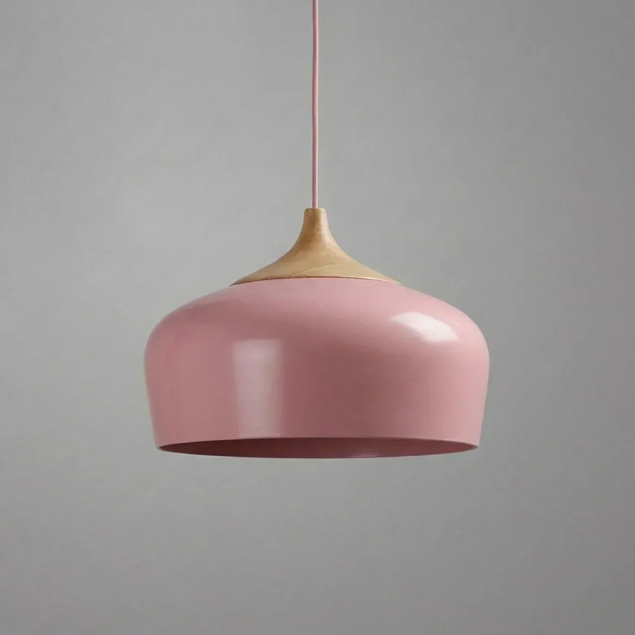 Geometric Sculptural Pendant Light With Metal Shade And Wood Accent For Modern Interiors