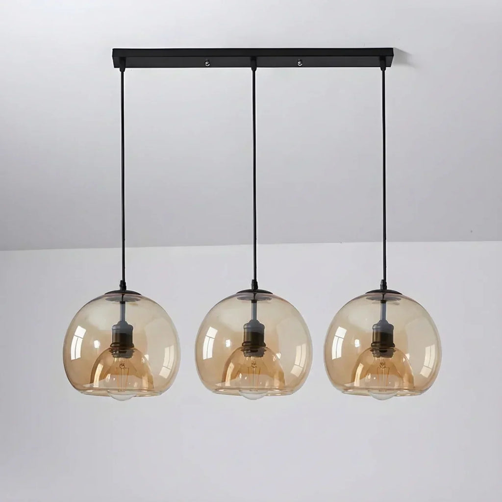 Glass Pendant Light With Multiple Shades For Ceiling Mount Over Dining Tables And Islands Round Canopy Or Linear Canopy