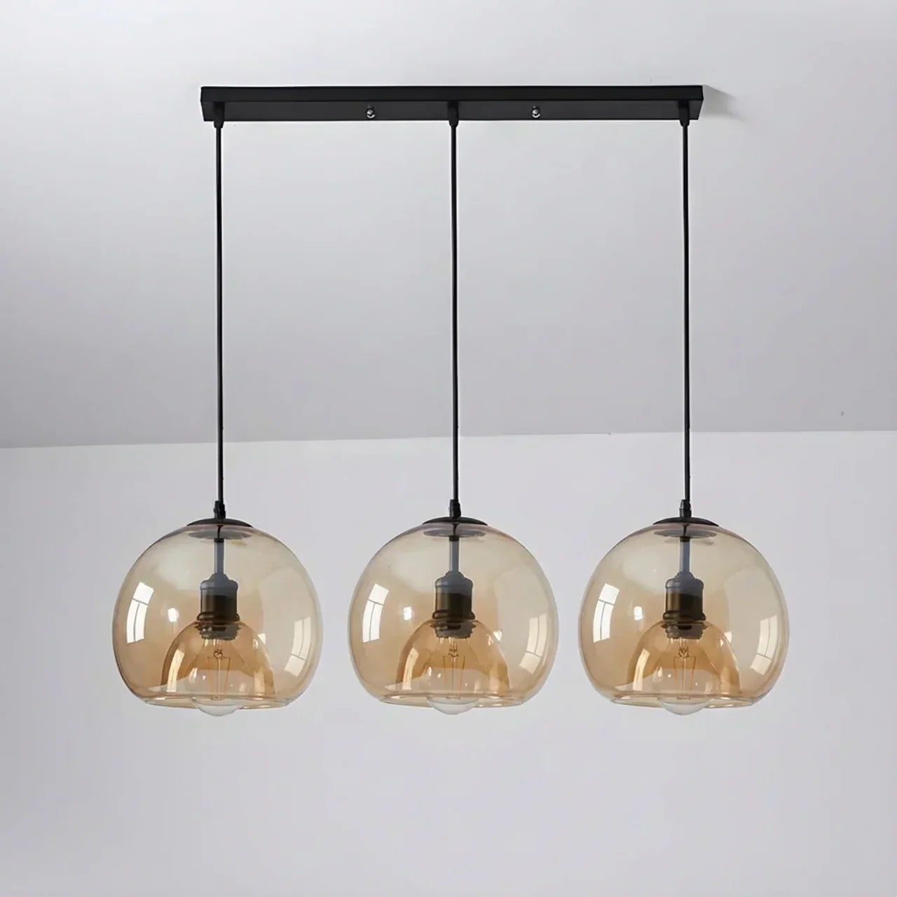 Glass Pendant Light With Multiple Shades For Ceiling Mount Over Dining Tables And Islands Round Canopy Or Linear Canopy