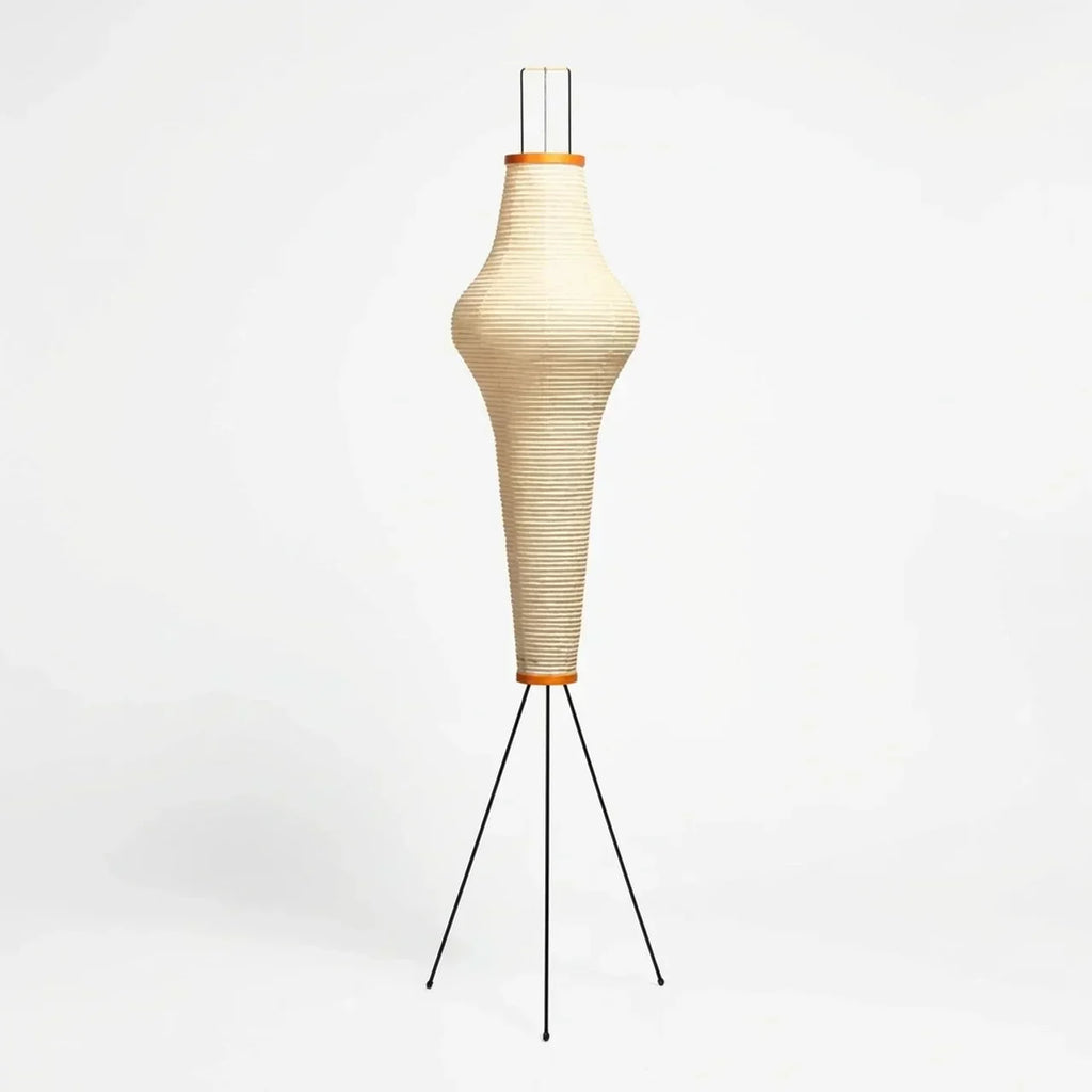 Rice Paper Floor Lamp With Sculptural Japanese Shade In Totem Or Pagoda Form For Cozy Living Rooms
