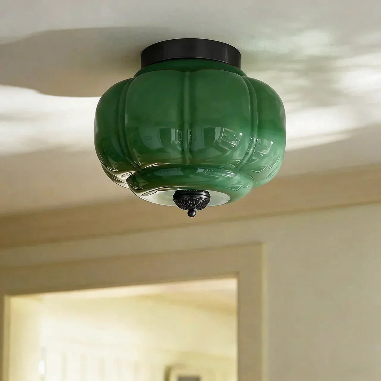 Timeless Milk Glass Ceiling Light With Semi-Flush Mount For Indoor Rooms And Hallways