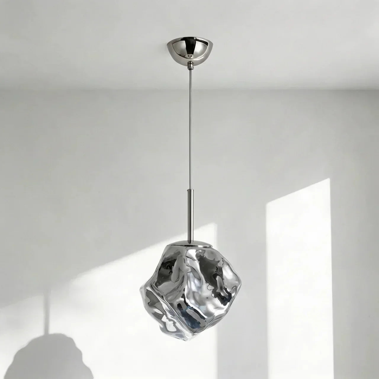 Molten Glass Hanging Light With Sculptural Shade For Modern Interiors And Warm Ambience