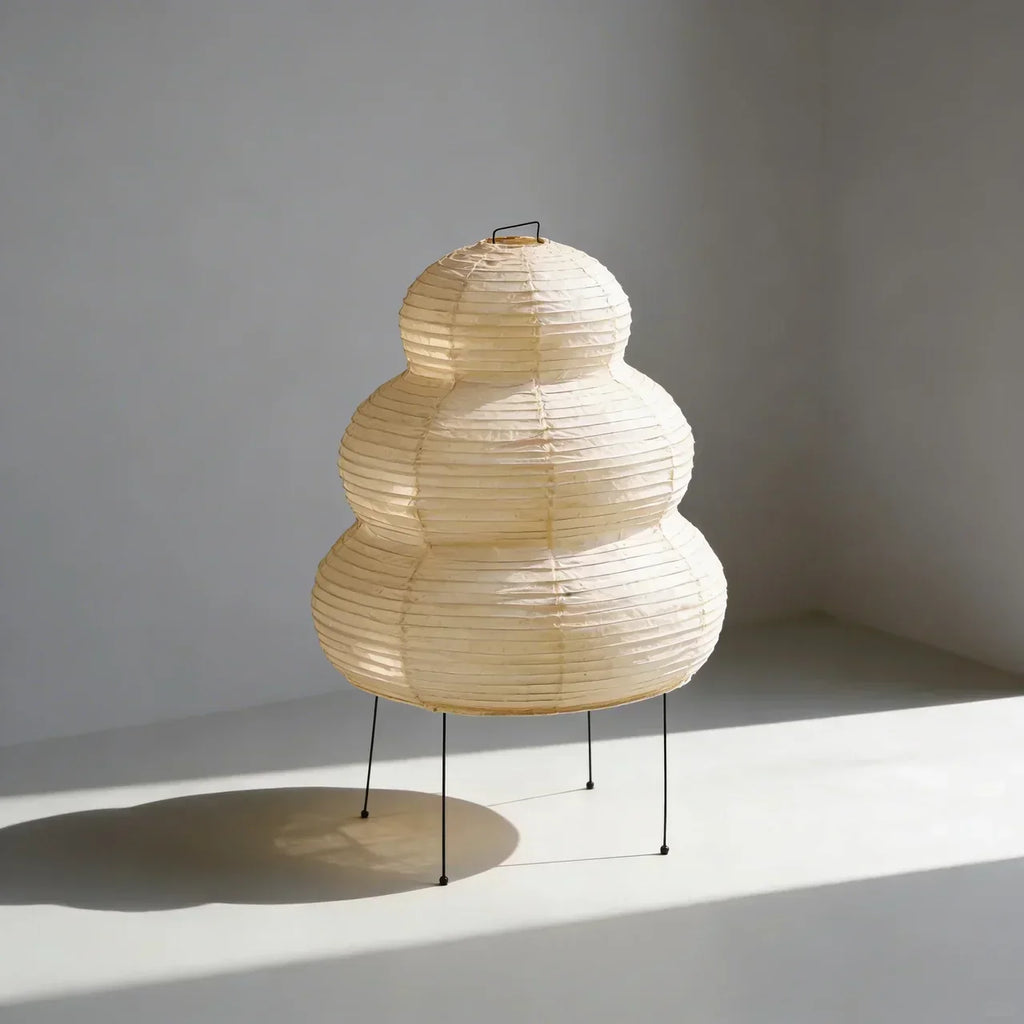 Rice Paper Lamp With Shade Layered Paper For Indoor Use On Flat Surfaces Floor Lamp