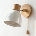 Wood and Metal Wall Sconce Light With Adjustable Shade for Indoor Living Rooms and Bedrooms