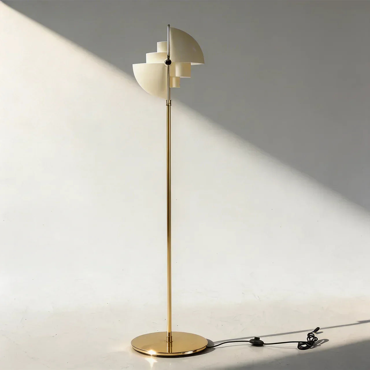 Directional Floor Lamp With Adjustable Shade In Danish Modern Style For Residential Interiors