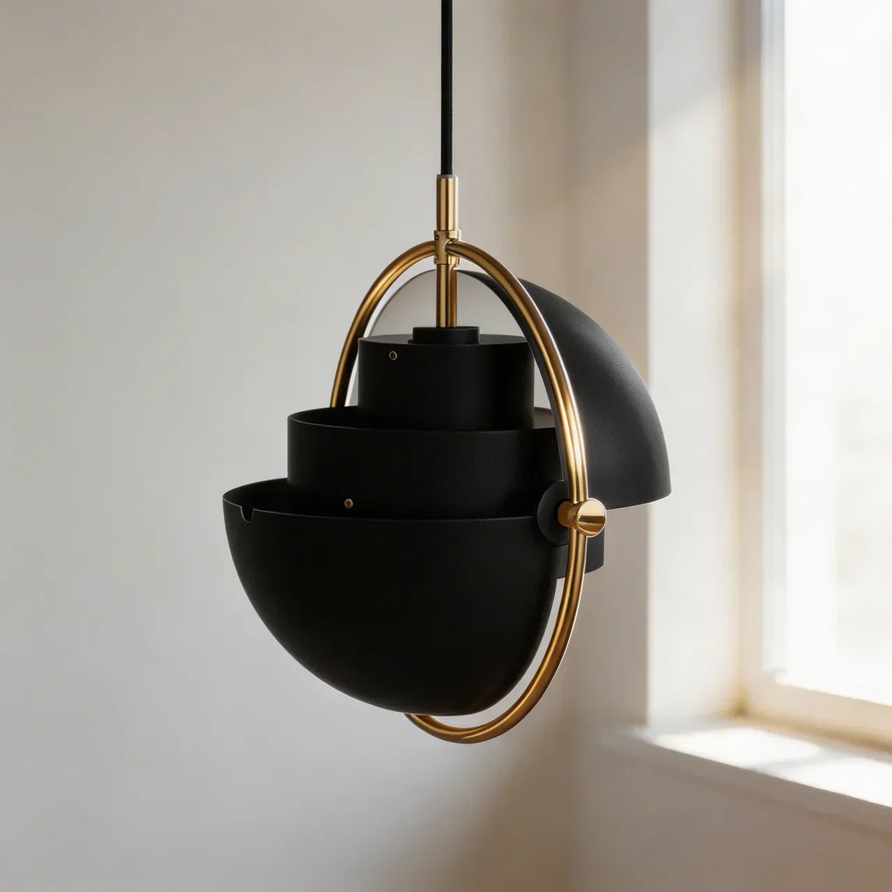 Scandinavian Style Adjustable Pendant Light With Directional Shade For Living Spaces