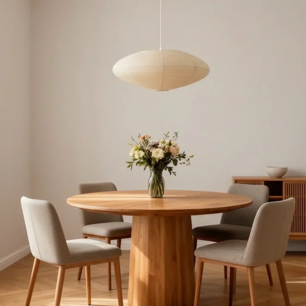 Rice Paper Pendant Light With Oval Shade For Indoor Ceiling Installations Ideal For Living Rooms And Hallways