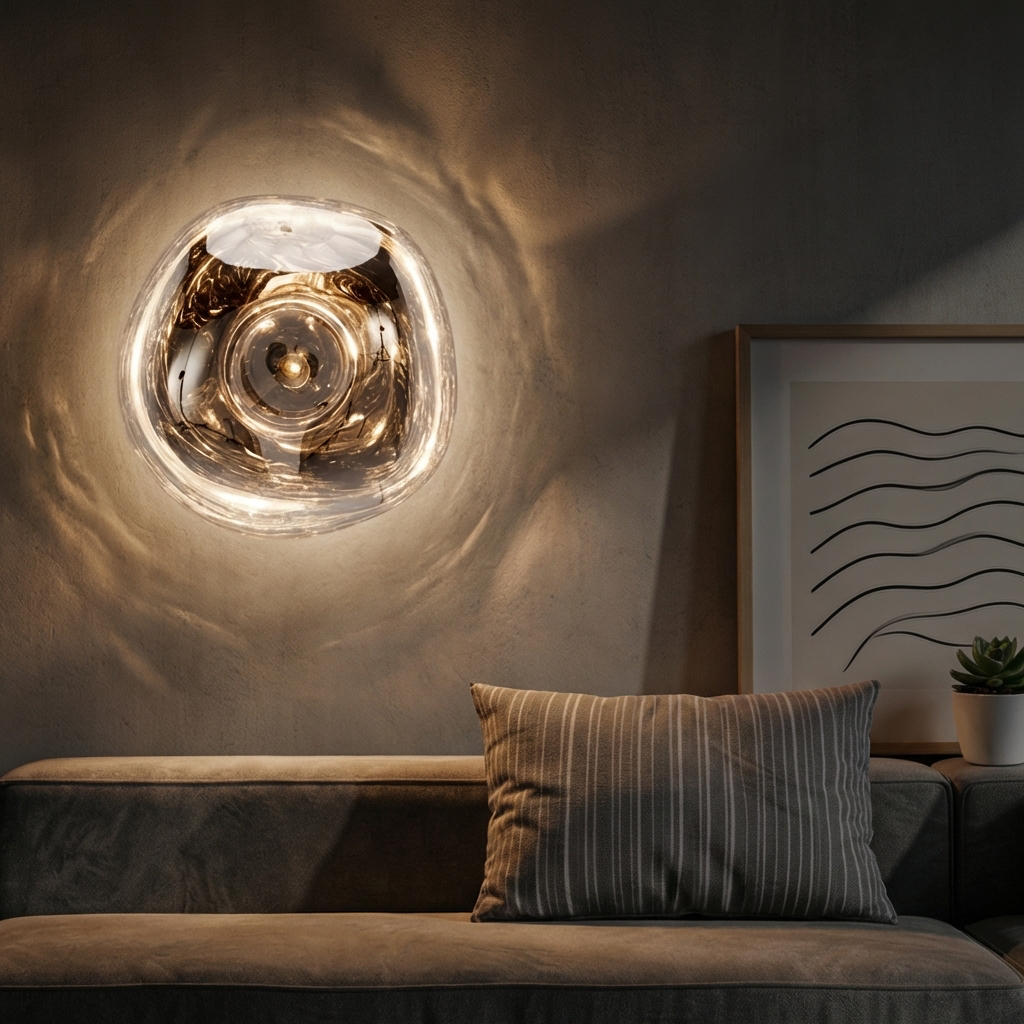 Glacier-Style Molten Acrylic Wall Sconce For Indoor Ambient Lighting In Modern Interiors