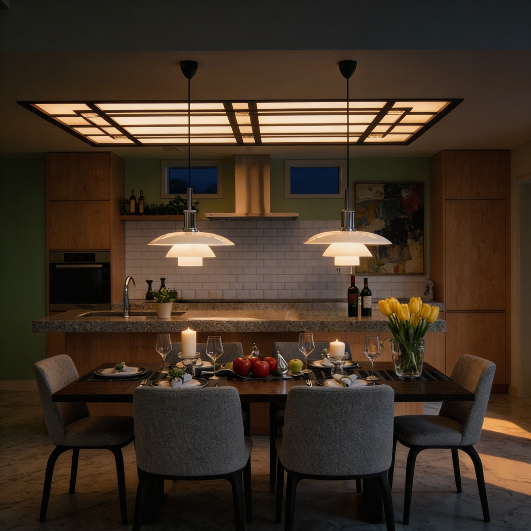 Danish Layered Pendant Light With Glass Shade For Soft Downward Illumination In Living Rooms