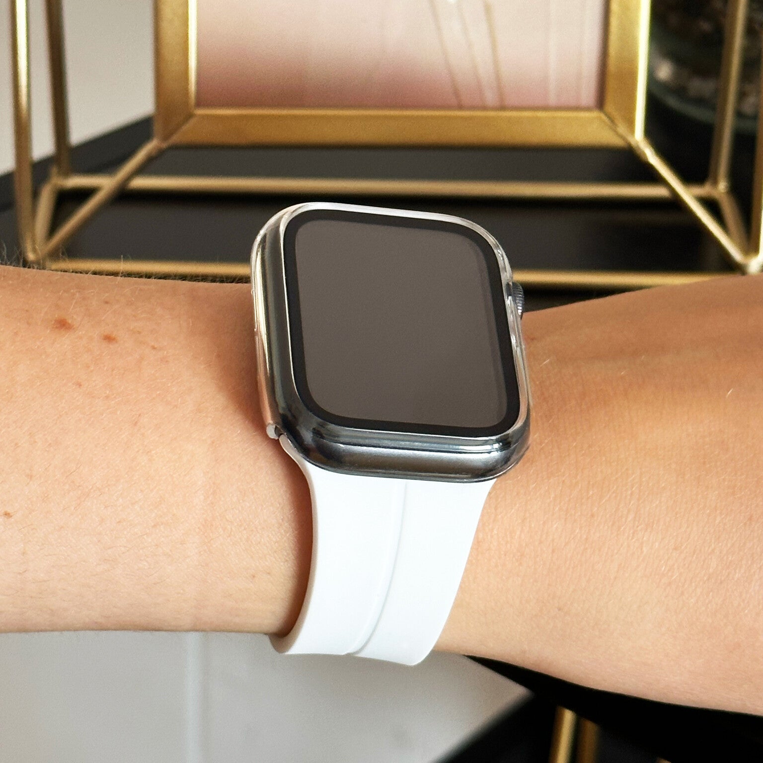 Průhledné pevné pouzdro pro Apple Watch — přední skleněný kryt