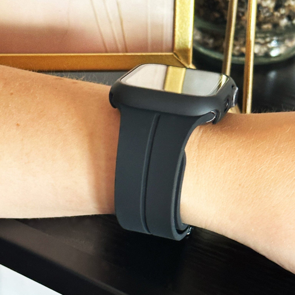 Slitstarkt skyddsfodral för Apple Watch — integrerat glasskydd, svart