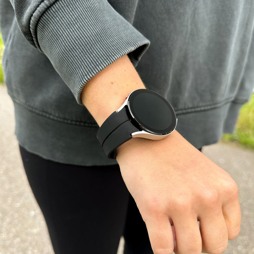 47 mm:n D-soljellinen silikoniranneke Samsung Galaxy Watch 6 Classic -älykelloon – musta