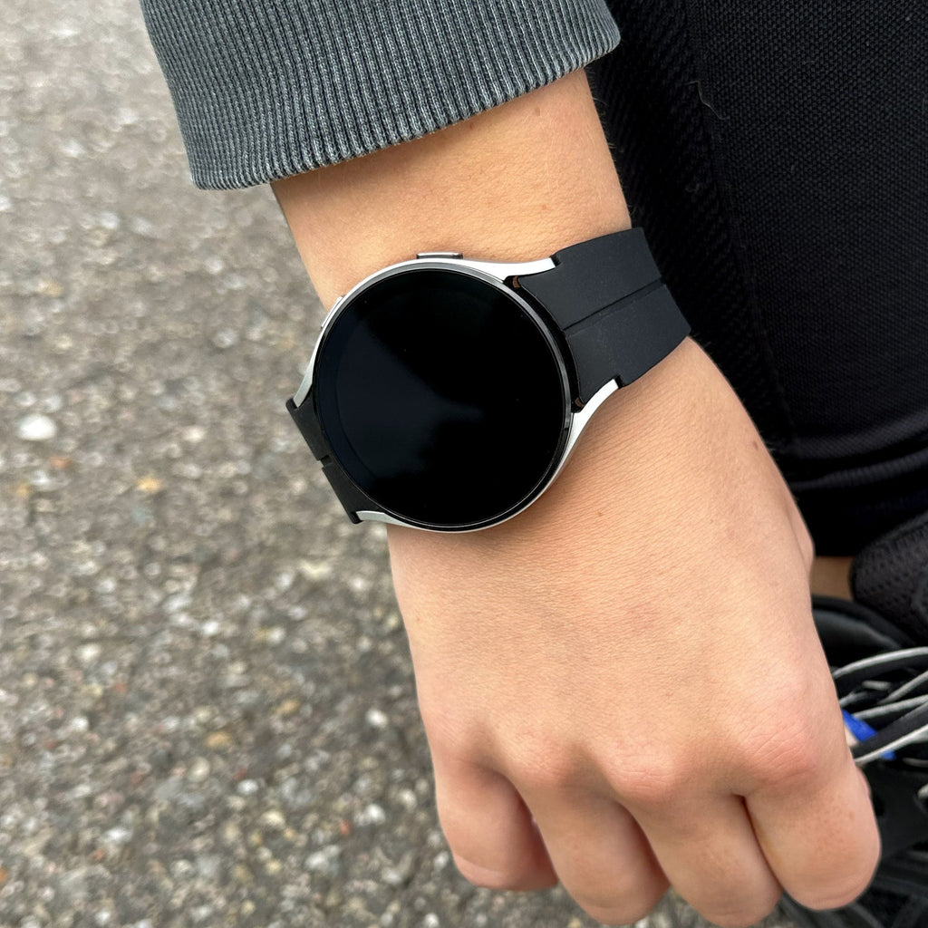 47 mm:n D-soljellinen silikoniranneke Samsung Galaxy Watch 6 Classic -älykelloon – musta