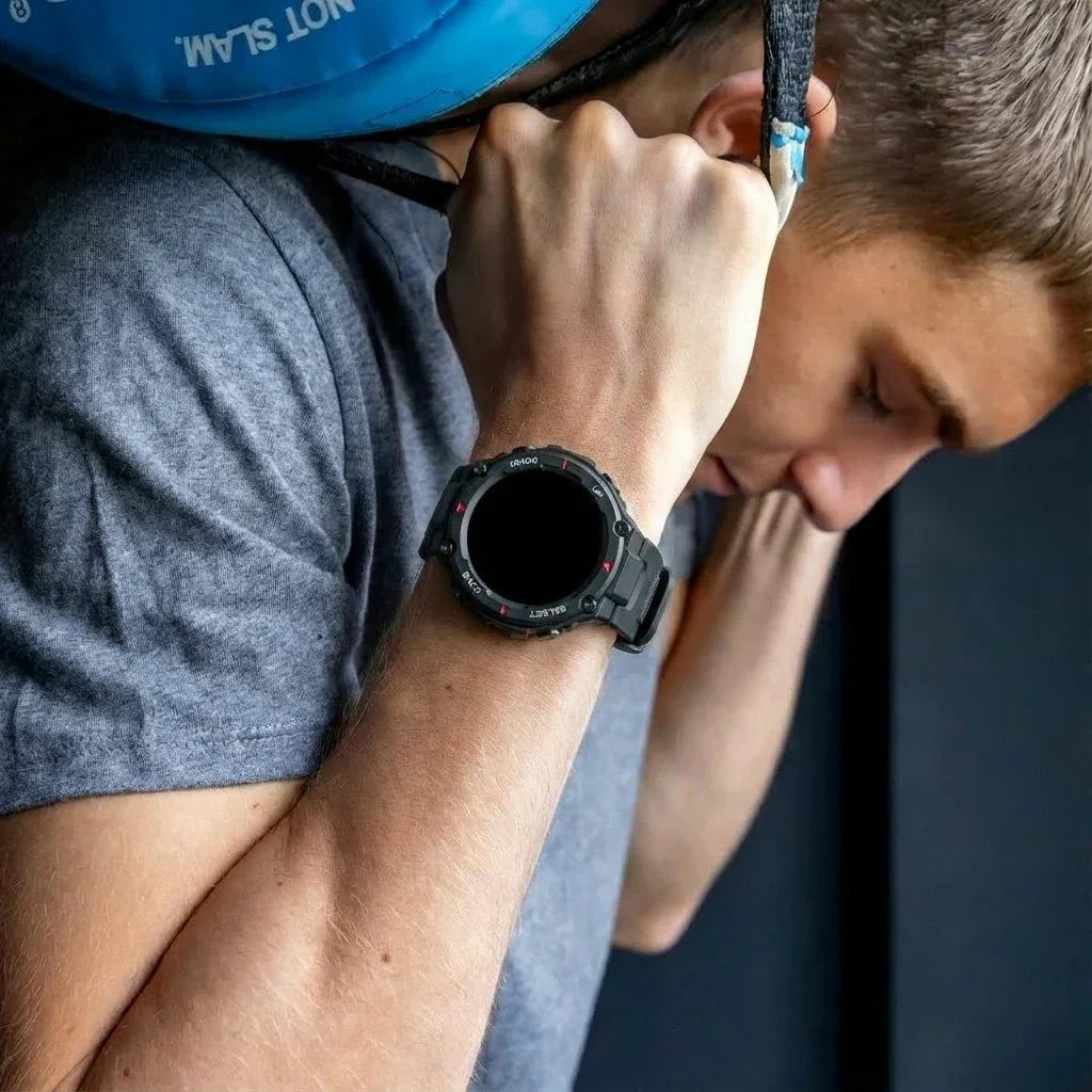 Amazfit T-Rex Pro Black Silicone Strap — Includes Screwdriver Set