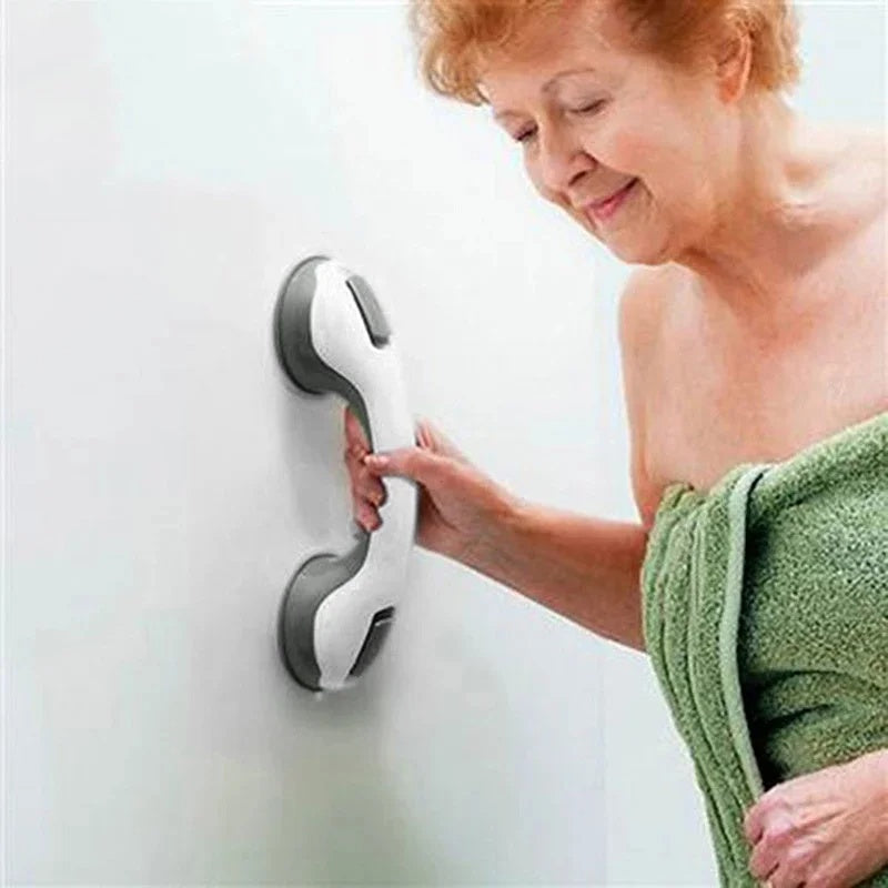 Non Slip Suction Cup Bathroom Wall Handle No Drill Install Double Cup Grip