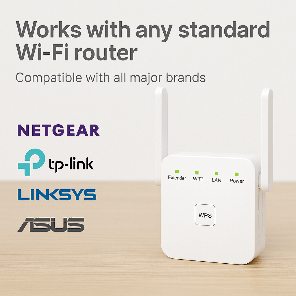 5G Dual Band WiFi Extender 300Mbps Reach Up To 1000ft With WPS