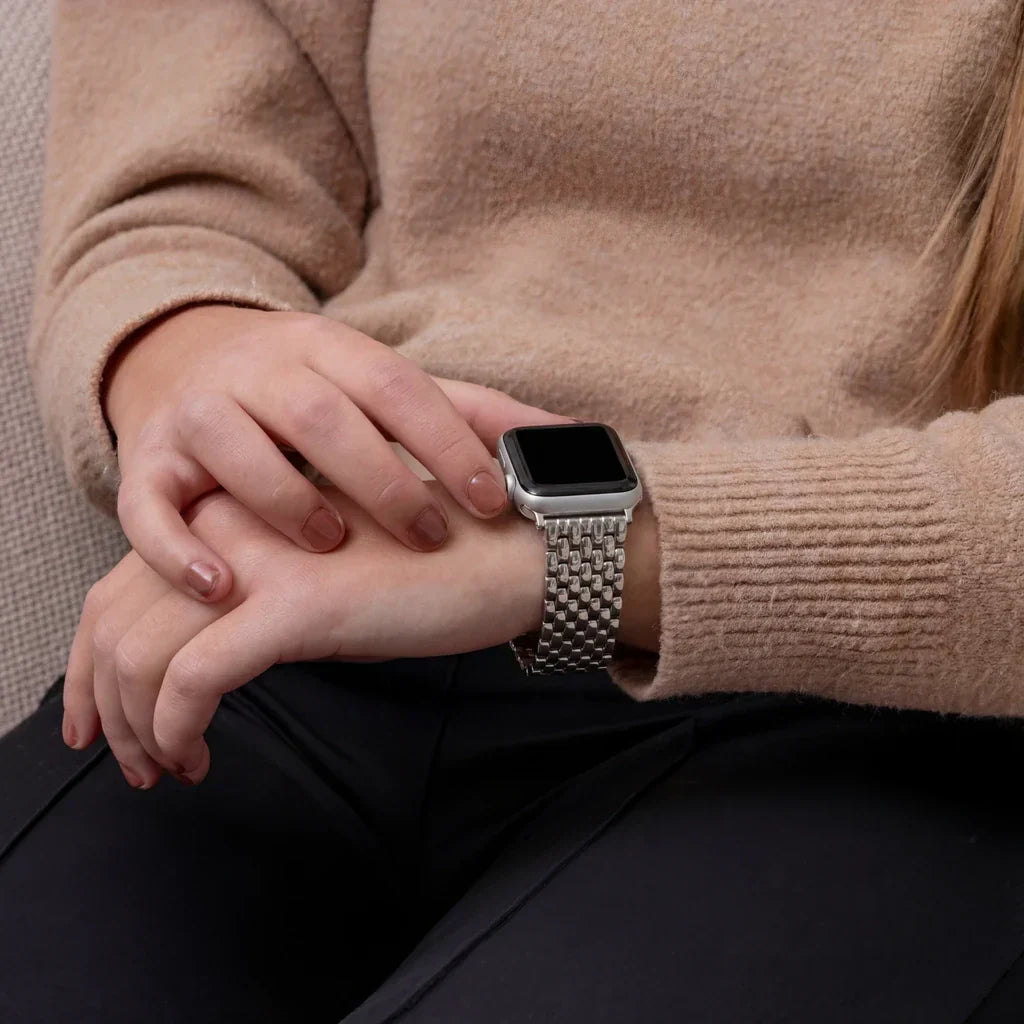 Apple Watch Dragon Steel Strap — Starlight Finish, Butterfly Clasp