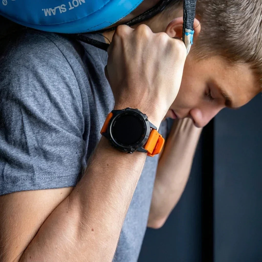 Garmin Fenix 5 Plus und 6 Pro orangefarbenes Silikonarmband