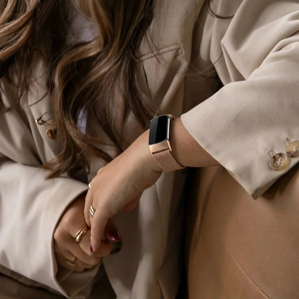 Rose Gold Milanese Strap for Fitbit Charge 5