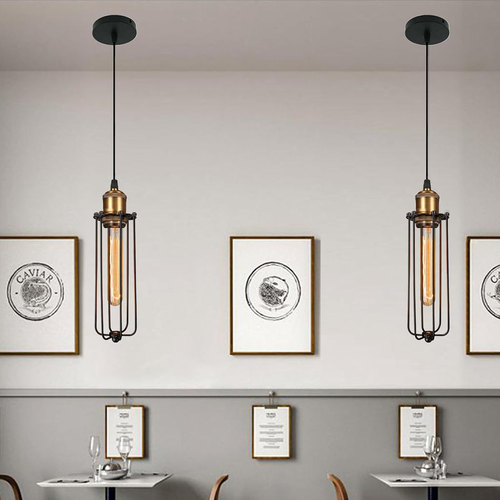 Vintage Cage Pendant Light – Industrial Style Hanging Lamp | Ka-mostore