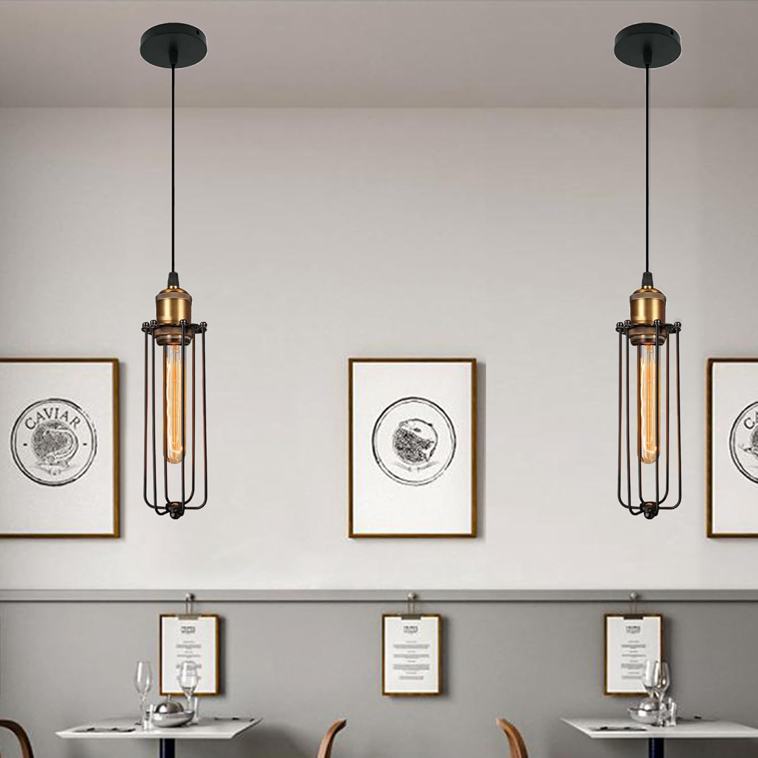 Vintage Cage Pendant Light – Industrial Style Hanging Lamp | Ka-mostore