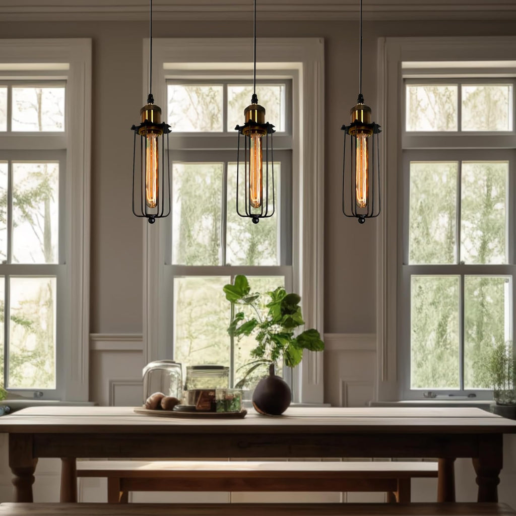 Vintage Cage Pendant Light – Industrial Style Hanging Lamp | Ka-mostore