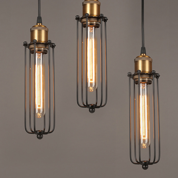 Vintage Cage Pendant Light – Industrial Style Hanging Lamp | Ka-mostore