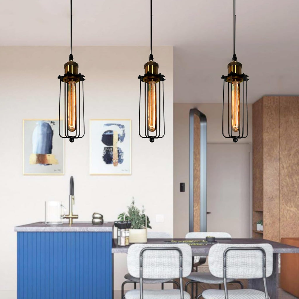 Vintage Cage Pendant Light – Industrial Style Hanging Lamp | Ka-mostore