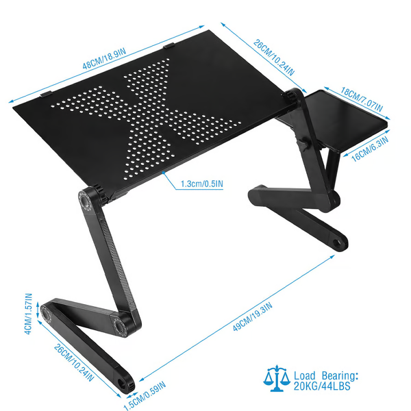 Ergonomic Adjustable Laptop Stand With Rotating Legs And Mouse Pad For 21 Inch Laptops