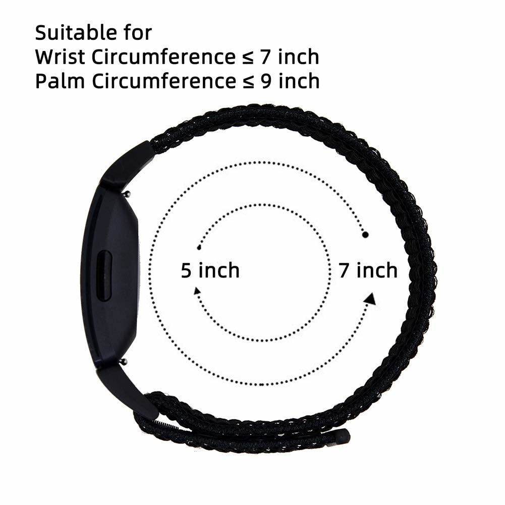 Bracelet de remplacement noir en nylon pour Fitbit Inspire HR et Inspire 2