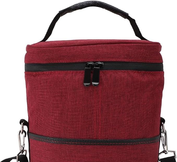 Two-Bottle Insulated Canvas Wine Tote With Adjustable Shoulder Strap
