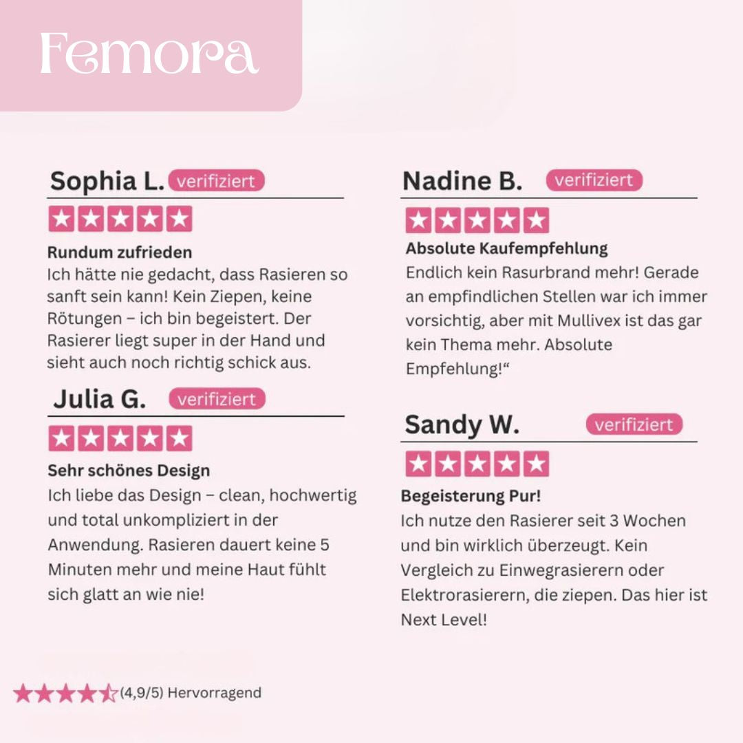 ماكينة حلاقة كهربائية للمناطق الحساسة للنساء Femora — أداة تشذيب لمنطقة البيكيني لإزالة الشعر بلطف وراحة