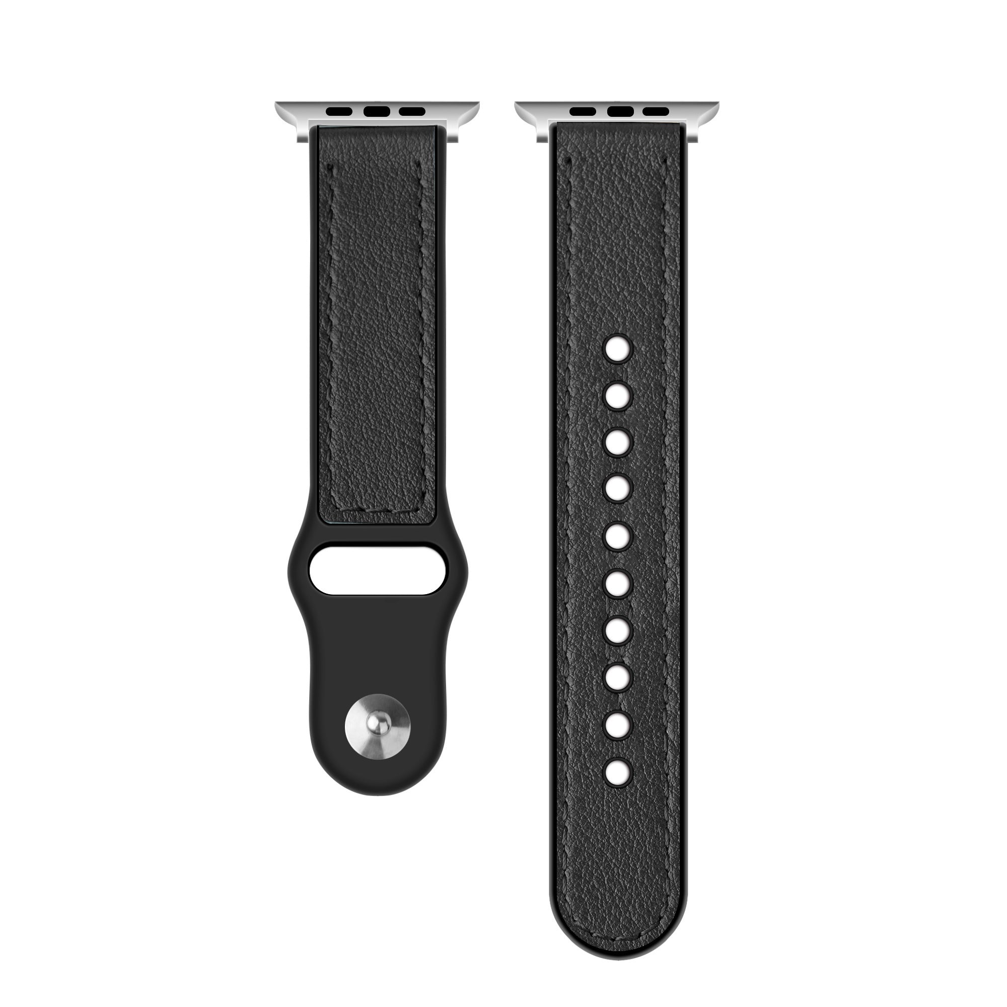 Apple-Watch-Hybrid-Lederarmband – schwarzer Ersatz strap