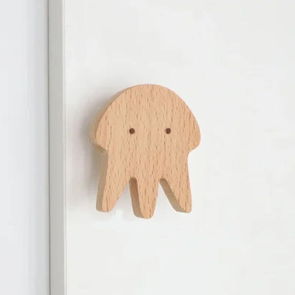 Wooden Animal Wall Hooks Self Adhesive Coat Rack For Kids Room Scandinavian Wall Decor